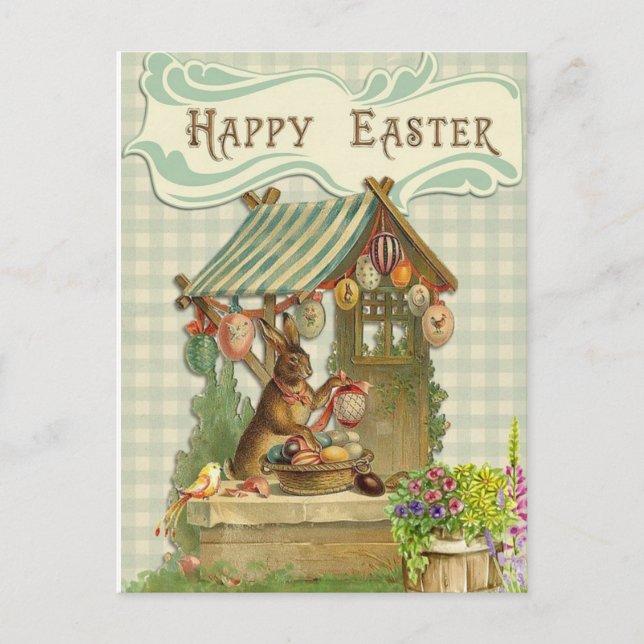 Bunny House Happy Oaster Postkarte (Vorderseite)
