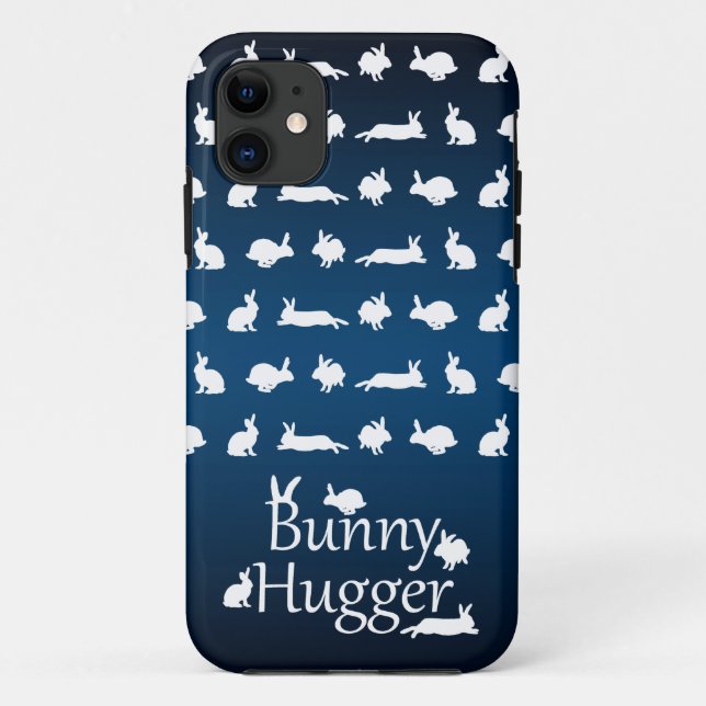 Bunny Hugger iPhone 5 Hülle (Dunkel/Hellblau) (Rückseite)