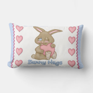 Bunny Hugs Blue Lendenkissen