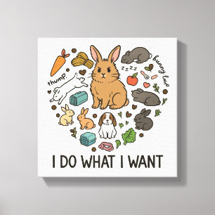 Bunny "Ich mache was ich will" Tragetasche –Lustig Leinwanddruck