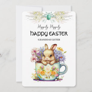 Bunny in Cup Grandtochter Osterfeierkarte Einladung