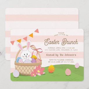 Bunny in einem Korb Ostern Brunch Holiday Einladun Einladung