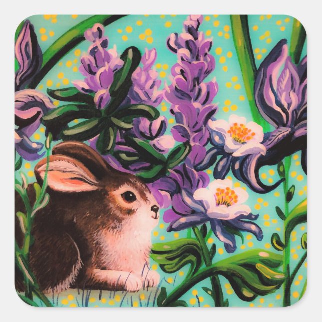 Bunny in Iris Sticker (Vorderseite)