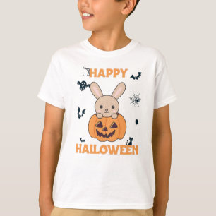 Bunny in Pumpkin Niedlich Bunnies Happy Halloween T-Shirt