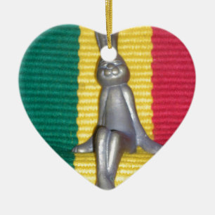 Bunny in Rasta Colors: Eine Touch Groovy Art Print Keramikornament