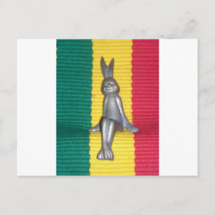 Bunny in Rasta Colors: Eine Touch Groovy Art Print Postkarte