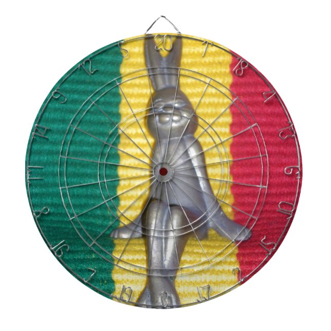 Bunny in Rasta Colors: Eine Touch von Groovy Dartscheibe (vorne)