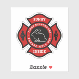 Bunny Inside Pet Alert für das Feuerministerium Aufkleber