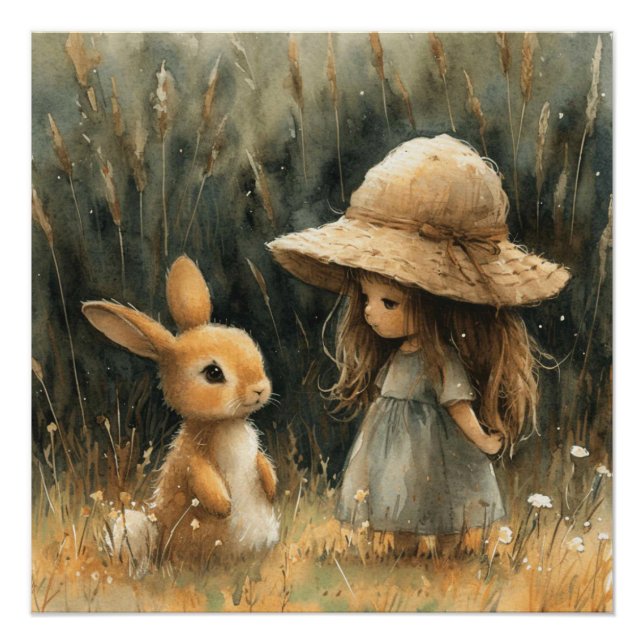 Bunny Joy : Ein bisschen Whimsy Bunny Poster (Vorderseite)