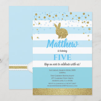 Bunny Jungen Geburtshaus Einladung jedes Alters bl