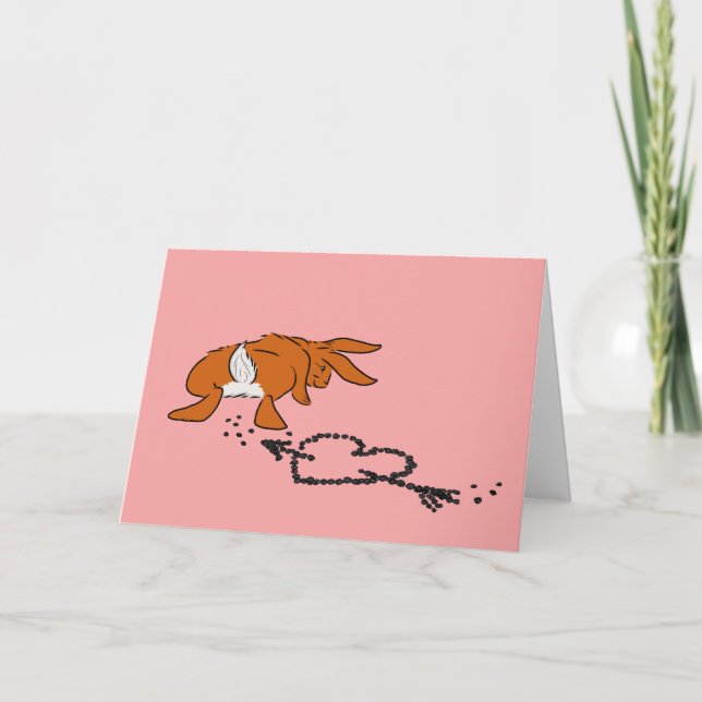 Bunny kack Herzgrusskarte Feiertagskarte (Vorderseite)