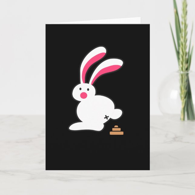 Bunny Kacke Funny Bunny Kack Fun Rabbit Karte (Vorderseite)