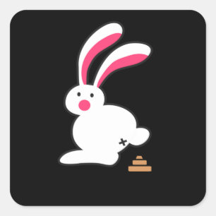 Bunny Kacke Sonnenschein Kack Kaninchen Quadratischer Aufkleber