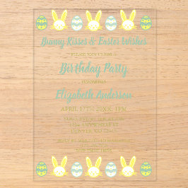 Bunny Kisses & Easter Wishes Birthday Acryleinladungen