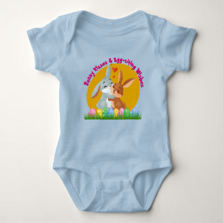 Bunny Kisses & Egg-ziiting Wishings Baby Strampler