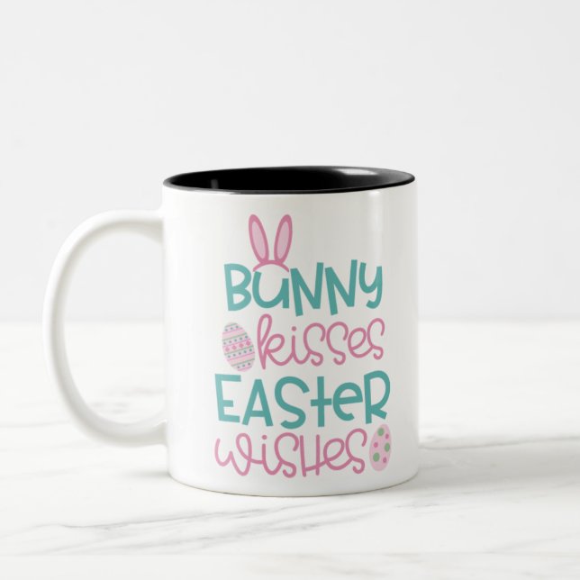 Bunny Kisses Osterweiße Zweifarbige Tasse (Links)