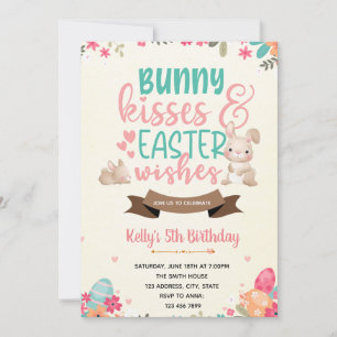 Bunny Kisses und Osterwünsche Einladung