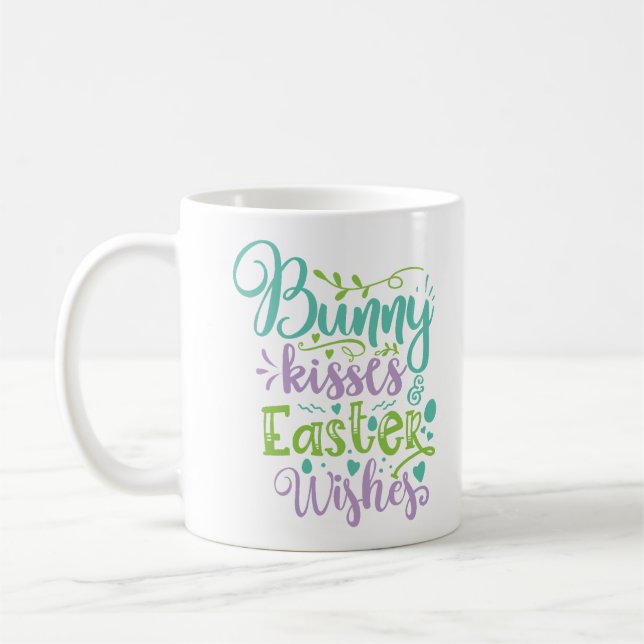 Bunny Kisses und Osterwünsche Kaffeetasse (Links)