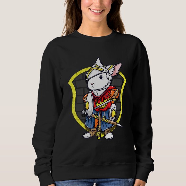 Bunny Knight Niedlich mittelalterliches Rabbit Rit Sweatshirt (Vorderseite)