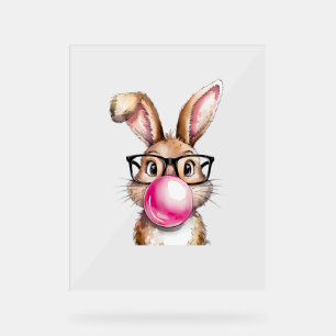 Bunny Lapin soufflant la bulle gomme Jour de Pâque