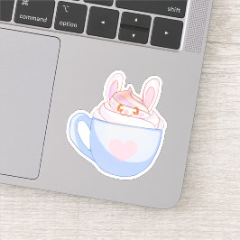 Bunny Latte mit Cinnamon Aufkleber