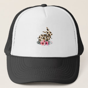 Bunny Leopard Print Floral Niedlich Ostern Girls S Truckerkappe