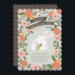 Bunny Liebe Baby Showeinladung Einladung<br><div class="desc">Hübsches Design mit bunten Blume. Illustration von Shelby Allison.</div>