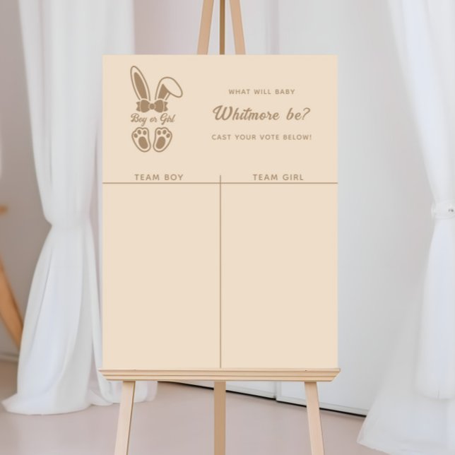 Bunny Light Beige Gender Reveal Boy oder Girl Char Poster (Von Creator hochgeladen)