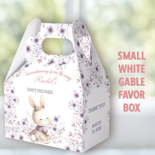 Bunny Lila White Floral Spring Girl Baby Dusche Geschenkschachtel