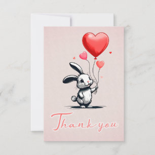 Bunny Love Ballons Carte de remerciements