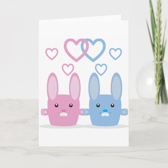 Bunny love feiertagskarte (Vorderseite)