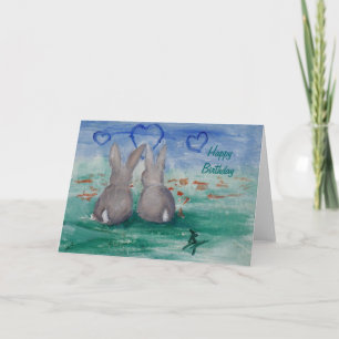 Bunny Lovin aceo Carte d'anniversaire