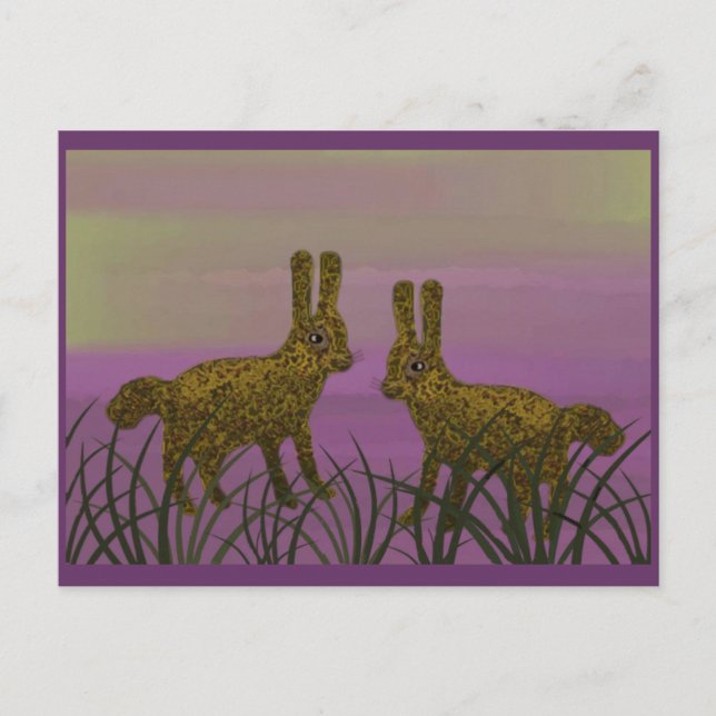 Bunny Luv Sunset Postkarte (Vorderseite)