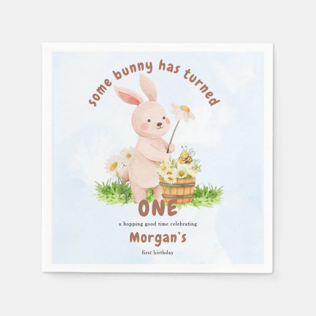 Bunny macht ein Niedliches Baby Kaninchen 1. Gebur Serviette (Vorderseite)