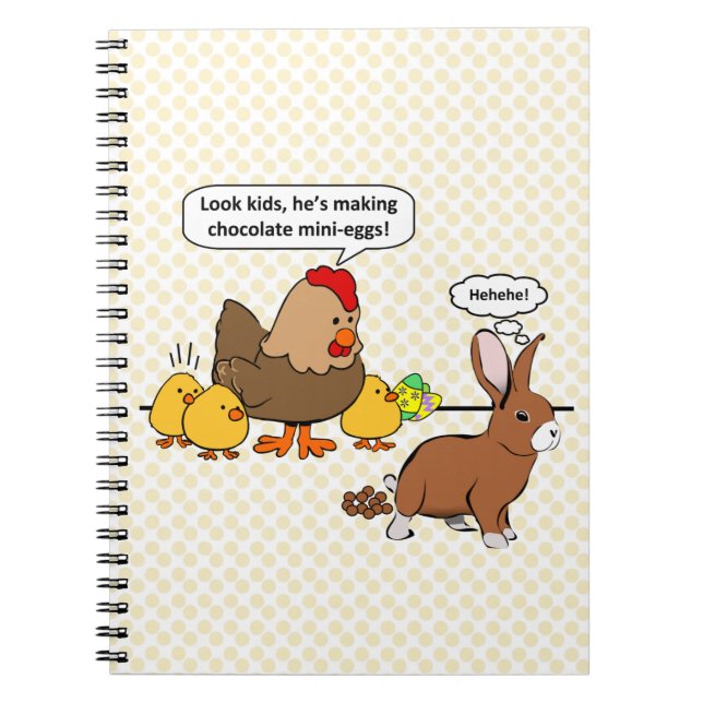 Bunny macht Schokolade kackend lustigen Cartoon Notizblock (Vorderseite)
