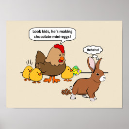 Bunny macht Schokolade kackend lustigen Cartoon Poster