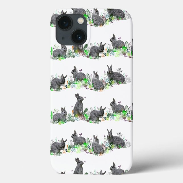 Bunny Meadow iPad Case (Farbe auswählen) (Rückseite)