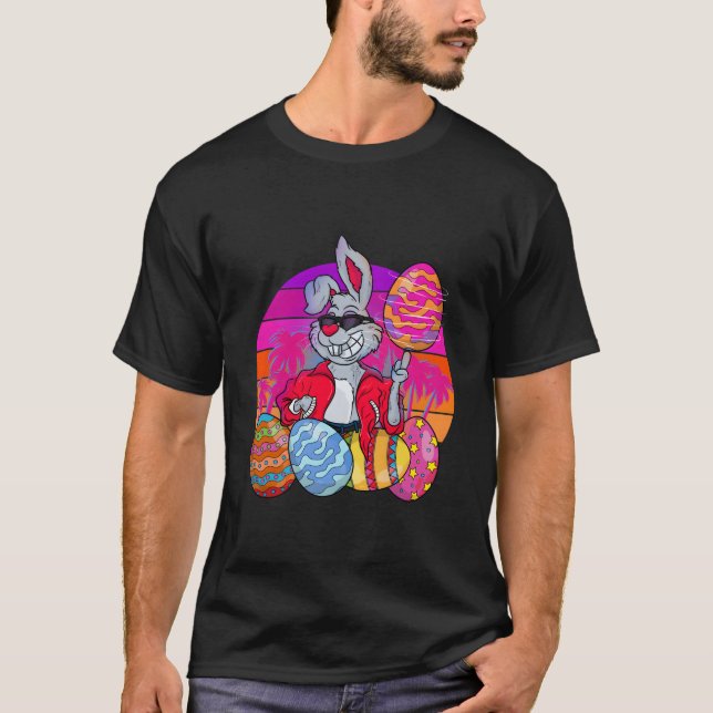 Bunny Miami Rabbit Pet Easter Eggs Animal T-Shirt (Vorderseite)