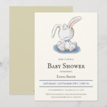 Bunny mit Blue Bow Krawatte Boy Baby Dusche
