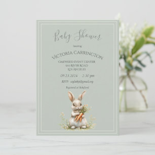 Bunny mit Carrots & Blume Babydusche Einladung