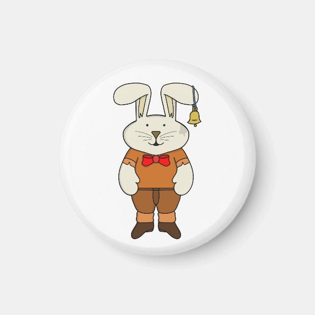 Bunny mit einer Glocke im Ohr Magnet (Vorne)