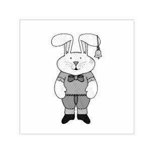 Bunny mit einer Glocke im Ohr Permastempel