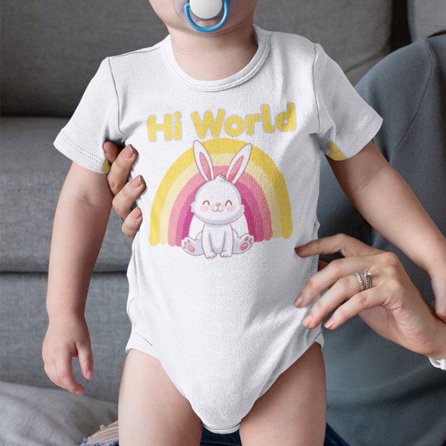 Bunny mit farbigem Regenbogen Baby Strampler (Von Creator hochgeladen)