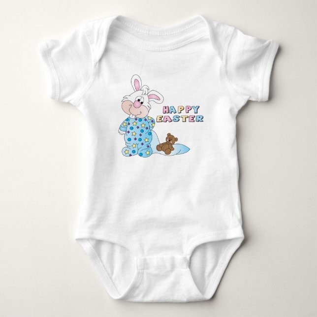 Bunny mit seinem Teddy Bear und Blanket Baby Strampler (Vorderseite)