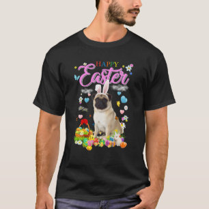 Bunny Mops Hund Happy Ostereier T-Shirt