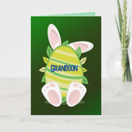 BUNNY N EGG GRANDSON EASTER CARD DANKESKARTE