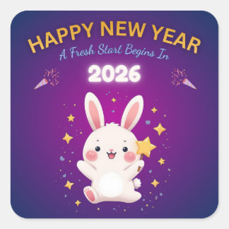 Bunny New Year 2026 Sticker