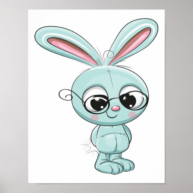 Bunny Niedlich Kawaii Cartoon Poster (Vorne)