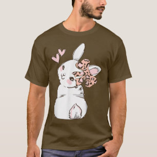 Bunny Niedlich Rabbit Leopard Bow Krawatte Girls T-Shirt