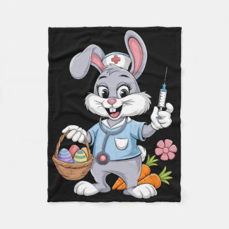 Bunny Nurse Easter Day Stethoscope Rabbit Scrub To Fleecedecke
